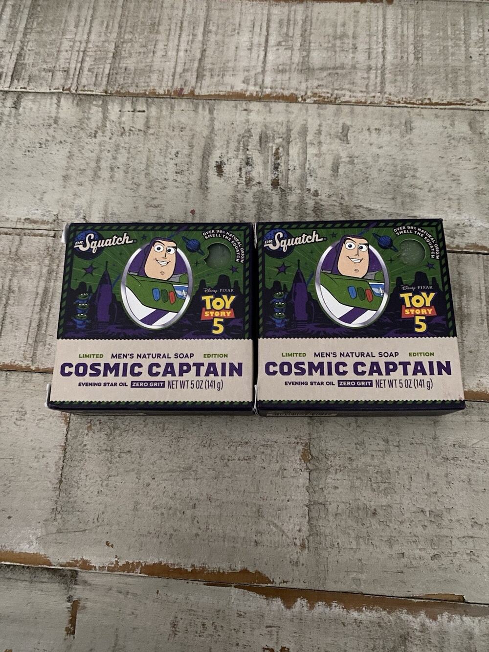 (2 Pack) Dr. Squatch Toy Story 5 Cosmic Captain Body Bar Soap - New In Package